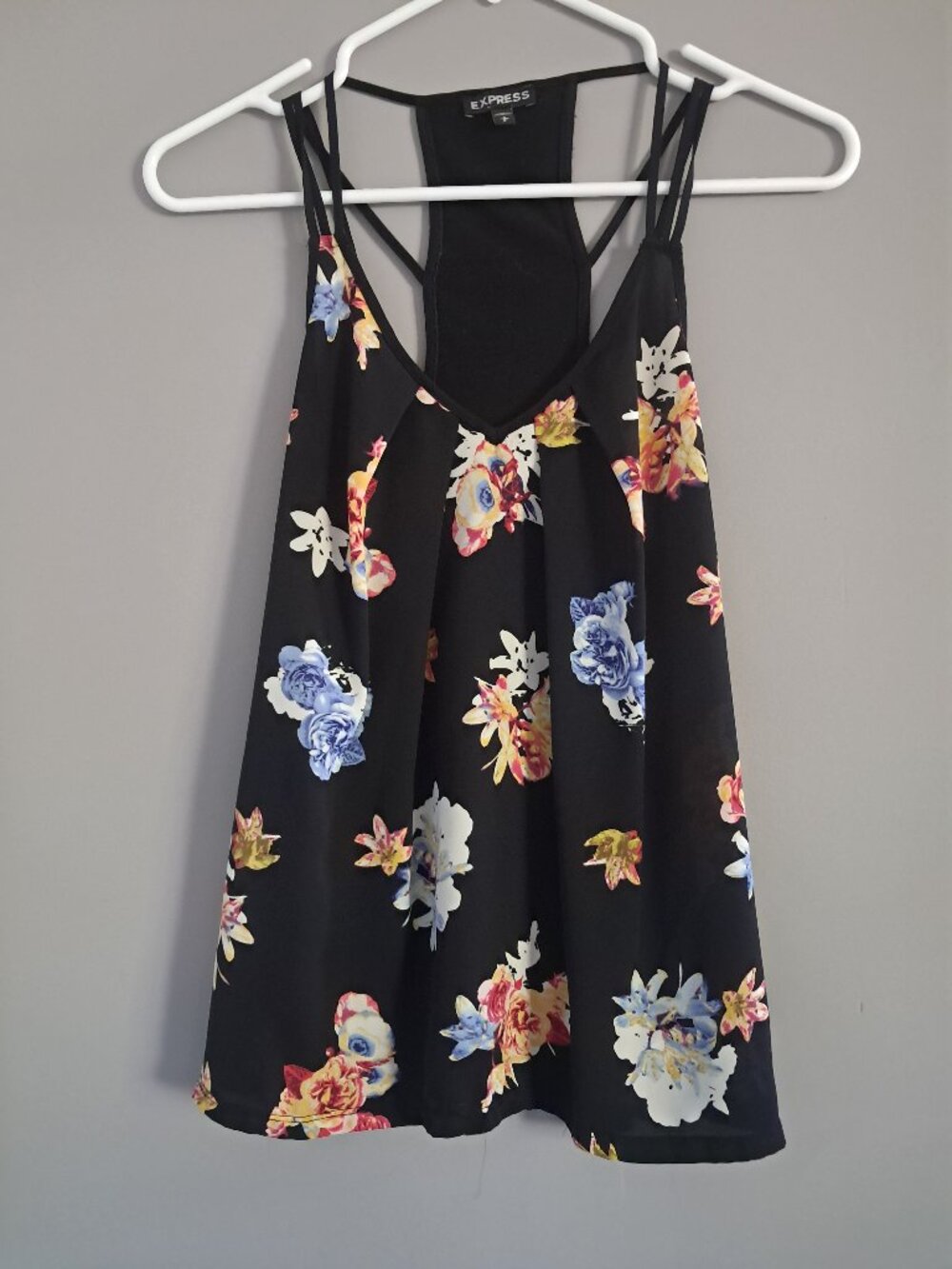 Express Dressy Floral Strappy Tank Top Size Small